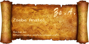 Zsebe Anatol névjegykártya